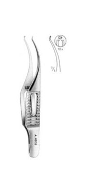 Barraquer Mikro-Nahtpinzette ohne Fadenplatte, 1x2 Zähne, 0,12mm, Artikelnummer: 000693