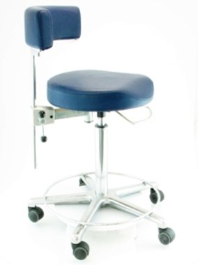 Anatomic Doctor´s work chair, dark blue with foot support, made in Germany by Greiner, NEW!, Item No.: 017052