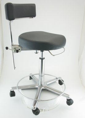 Anatomic Doctor´s work chair, dark grey with foot support, made in Germany by Greiner, NEW!, Item No.: 0170576