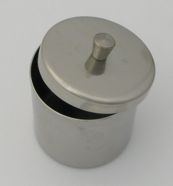 Aufbewahrungsschale Edelstahl rund, ø 65mm, Höhe 40mm, mit Deckel, made in Germany, Artikelnummer: 013232