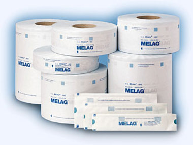 Melag MELAfol Klarsicht-Sterilisierverpackung 1002 für Dampf, 100mm x 200m, mit Behandelungsindikator, Artikelnummer: 012838